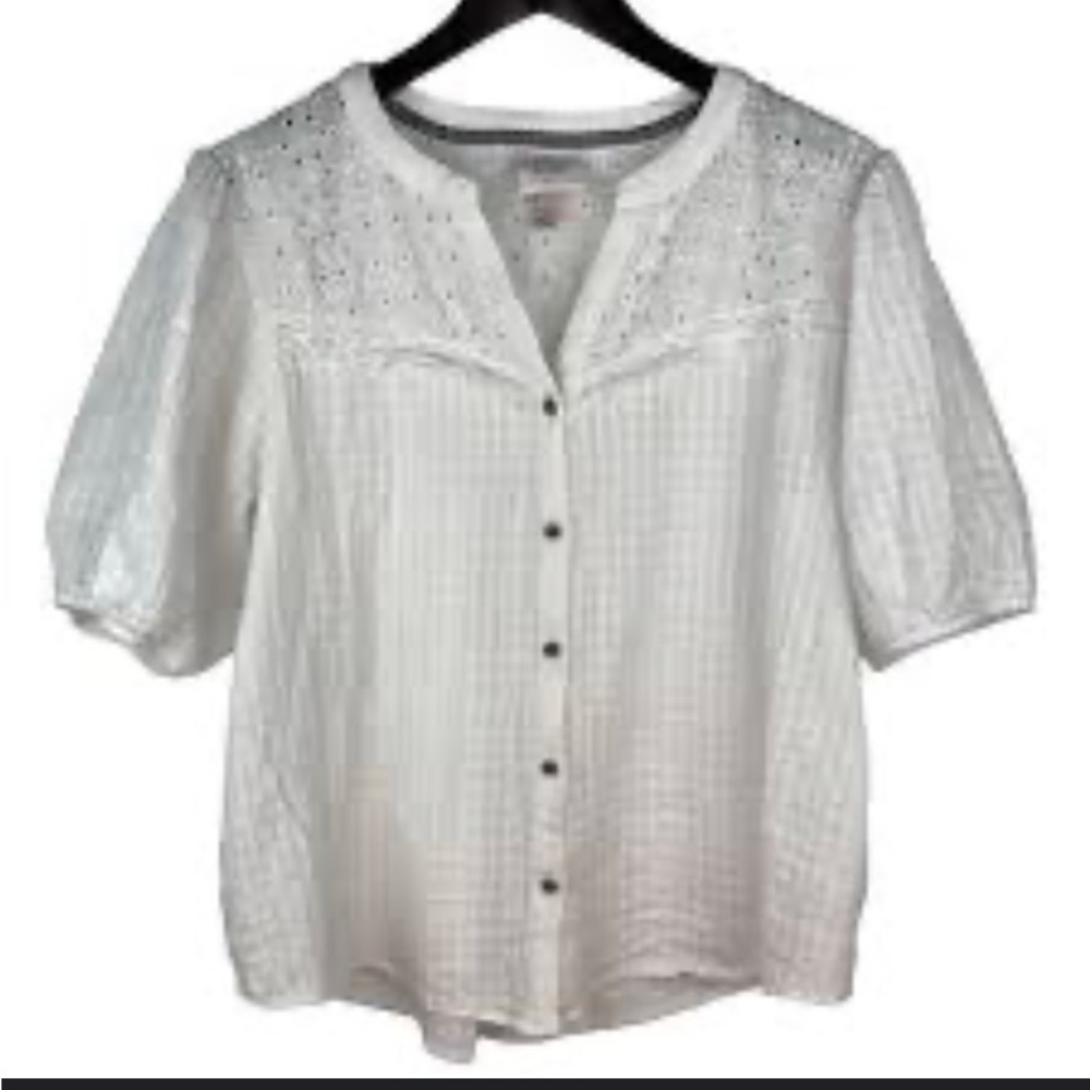 XXL Knox Rose white eyelet top